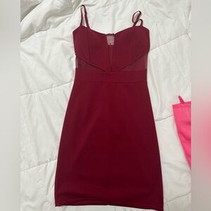 Burgundy mini dress
